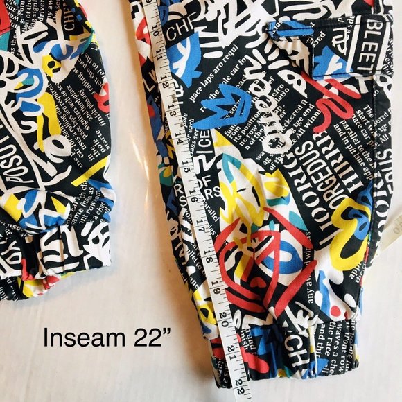 VIP‎ Jeans Urban Graffiti Jogger Style Ankle Faux Cargo Pants Size 7/8 Juniors - Picture 10 of 12